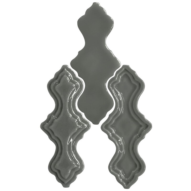BREATHE MORESQUE: Tinta Falbala Field Deco Tile (glossy | 2"x6"x3/8" | round)