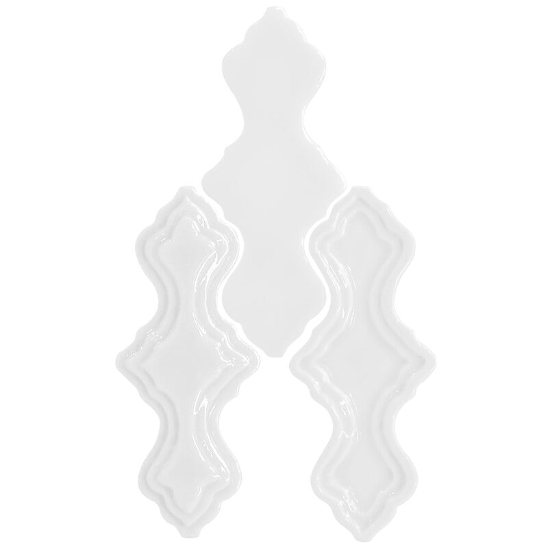 BREATHE MORESQUE: Snow Falbala Field Deco Tile (glossy | 2"x6"x3/8" | round)