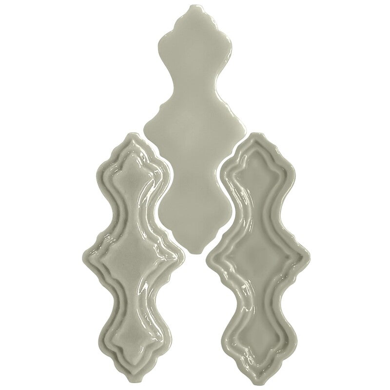 BREATHE MORESQUE: Plume Falbala Field Deco Tile (glossy | 2"x6"x3/8" | round)