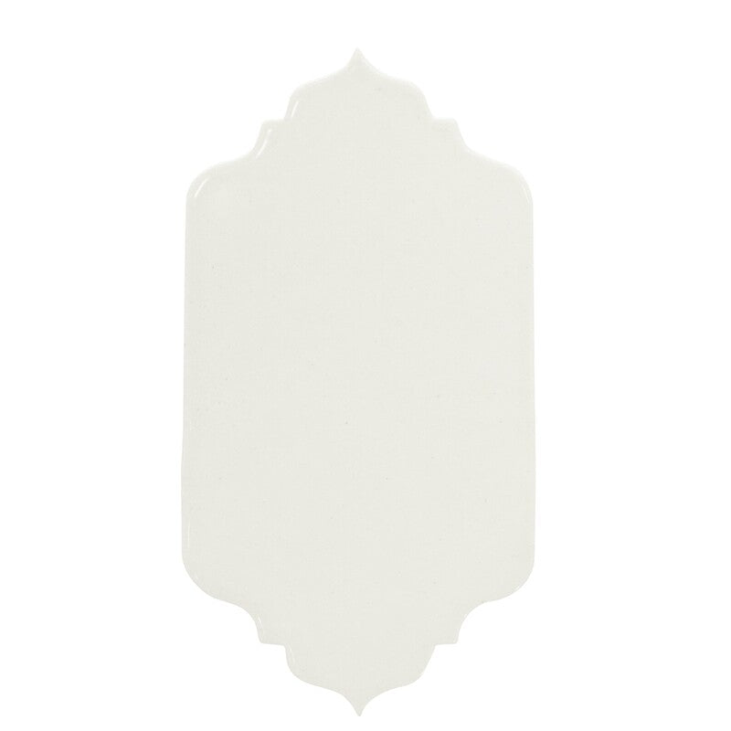 BREATHE MORESQUE: White Marbella Field Deco Tile (matte | 4"x8"x3/8" | round)