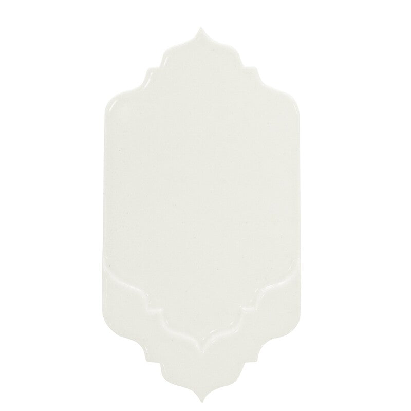 BREATHE MORESQUE: White Musa Field Deco Tile (matte | 4"x8"x3/8" | round)