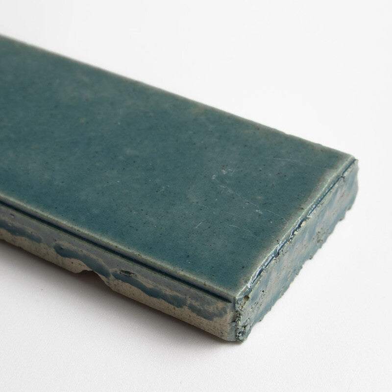 TEMPLE BRICK: Aqua Marine Rectangle Field Tile (crackled | 2"x7"x1/8" | straight cut)