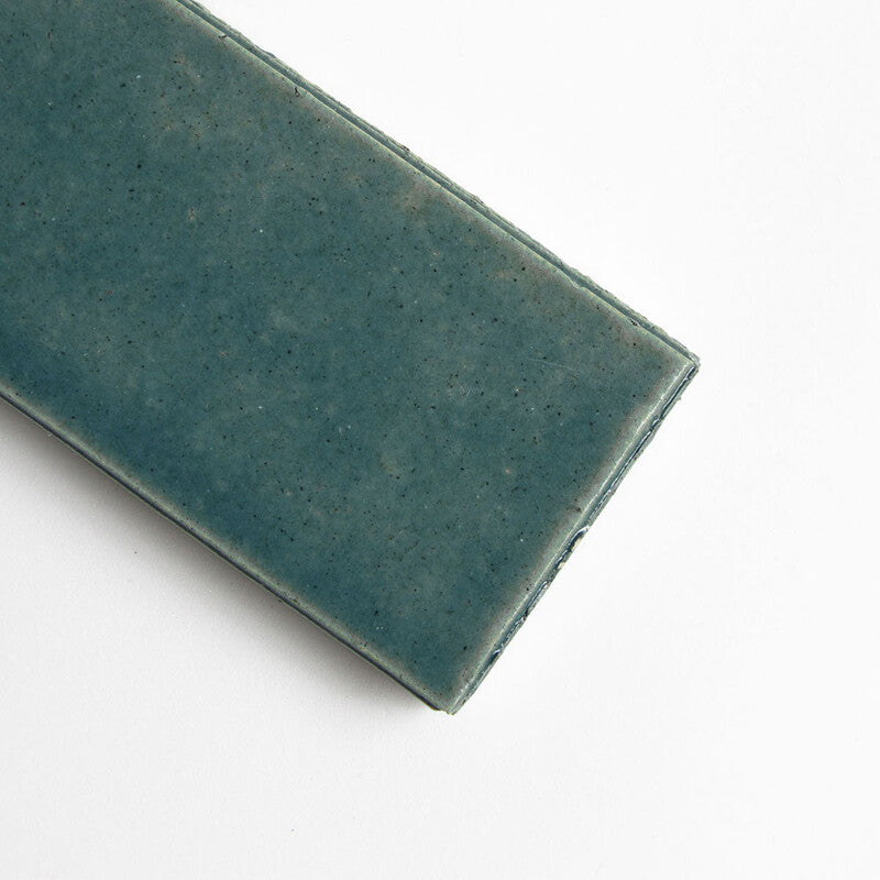 TEMPLE BRICK: Aqua Marine Rectangle Field Tile (crackled | 2"x7"x1/8" | straight cut)