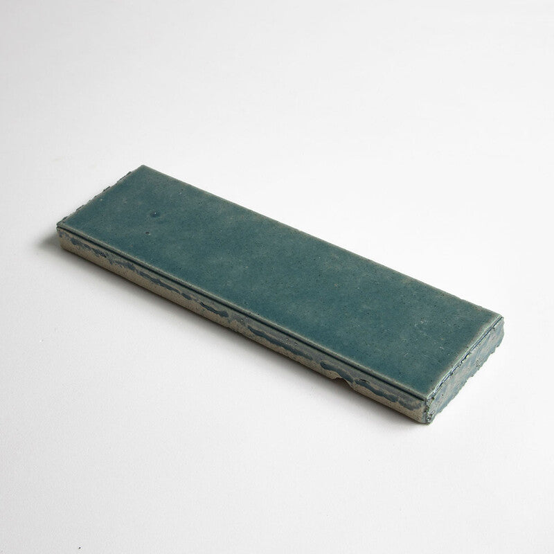 TEMPLE BRICK: Aqua Marine Rectangle Field Tile (crackled | 2"x7"x1/8" | straight cut)