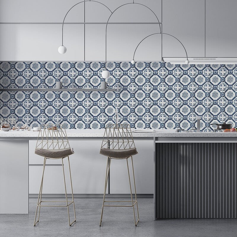 ANTIQUE: Sintra 3 Glazed Terracotta Field Deco Tile (6"x6"x1/2" | glossy)