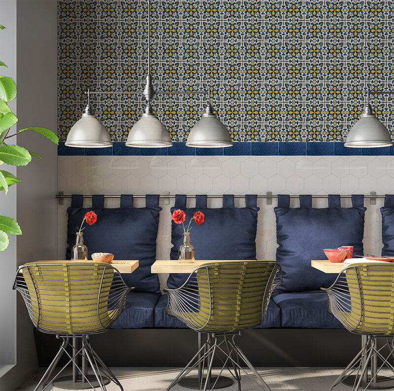 ANTIQUE: Sintra 4 Glazed Terracotta Field Deco Tile (6"x6"x1/2" | glossy)