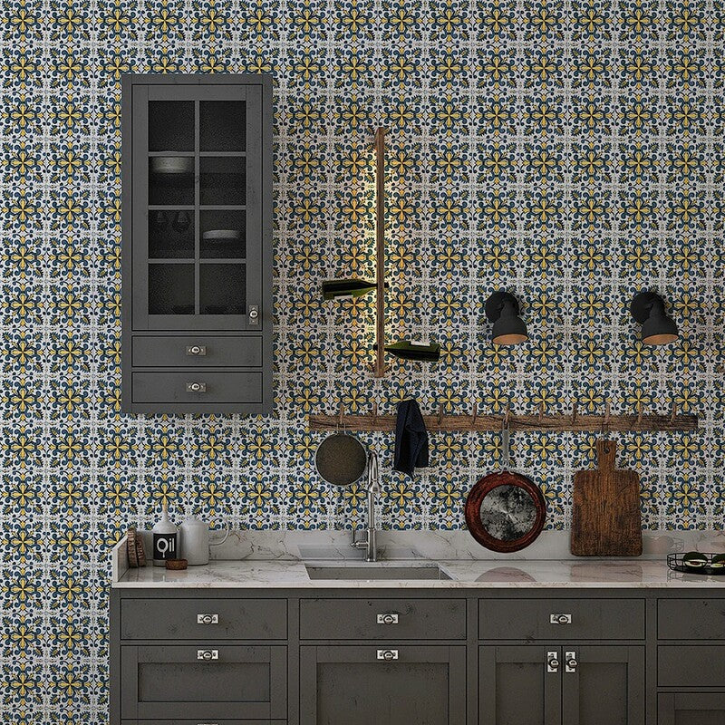 ANTIQUE: Sintra 4 Glazed Terracotta Field Deco Tile (6"x6"x1/2" | glossy)