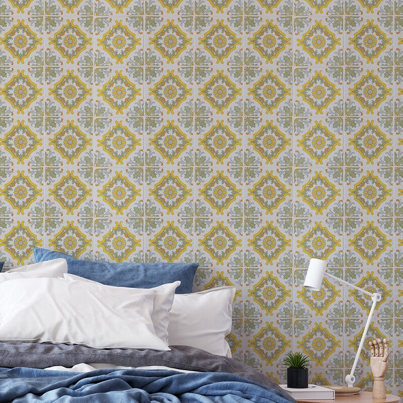 ANTIQUE: Sintra 5 Glazed Terracotta Field Deco Tile (6"x6"x1/2" | glossy)