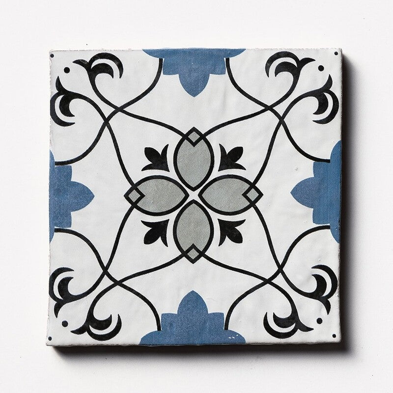 ANTIQUE: Sintra 6 Glazed Terracotta Field Deco Tile (6"x6"x1/2" | glossy)