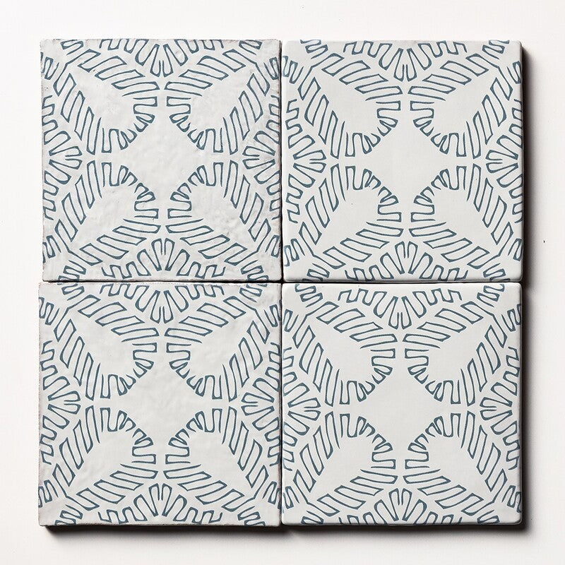 ANTIQUE: Bavi 4 Glazed Terracotta Field Deco Tile (6"x6"x1/2" | glossy)