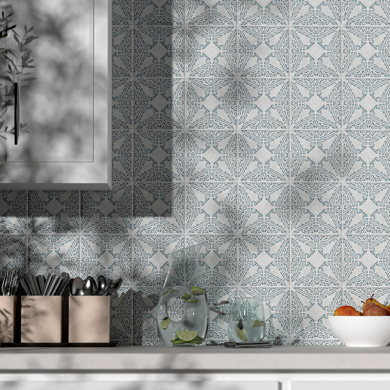 ANTIQUE: Bavi 4 Glazed Terracotta Field Deco Tile (6"x6"x1/2" | glossy)