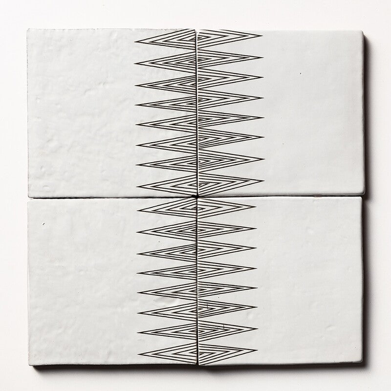 ANTIQUE: Bavi 5 Glazed Terracotta Field Deco Tile (6"x6"x1/2" | glossy)