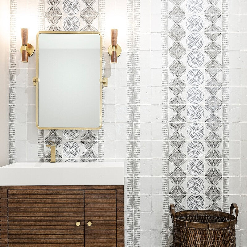 ANTIQUE: Bavi 5 Glazed Terracotta Field Deco Tile (6"x6"x1/2" | glossy)