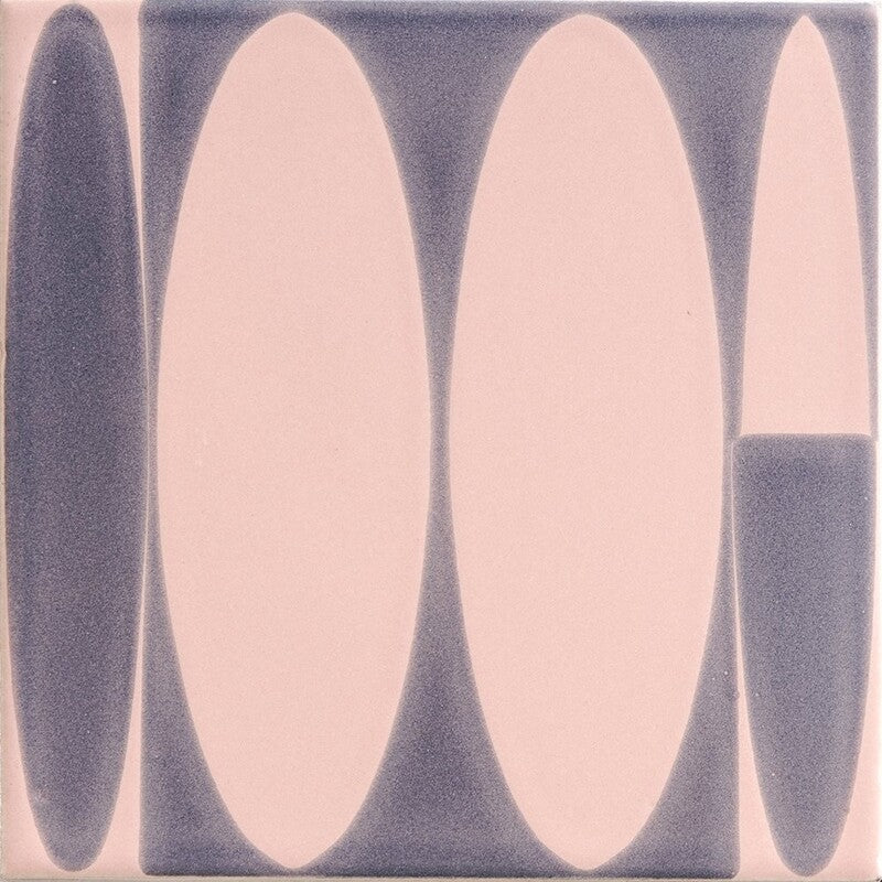 SEASIDE CERAMIC: Coral Mist Surfs Up Field Deco Tile (glossy | 6"x6"x3/8" | beveled)