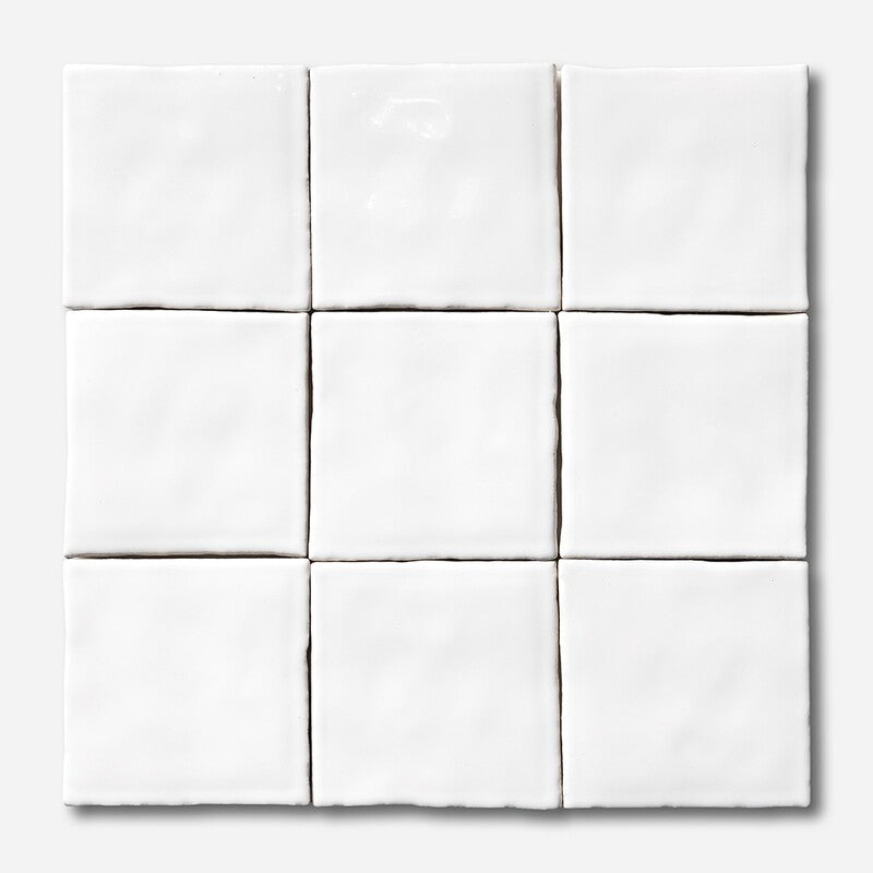 KASBAH: Royal White Square Field Tile (glossy | 4"x4"x3/8")
