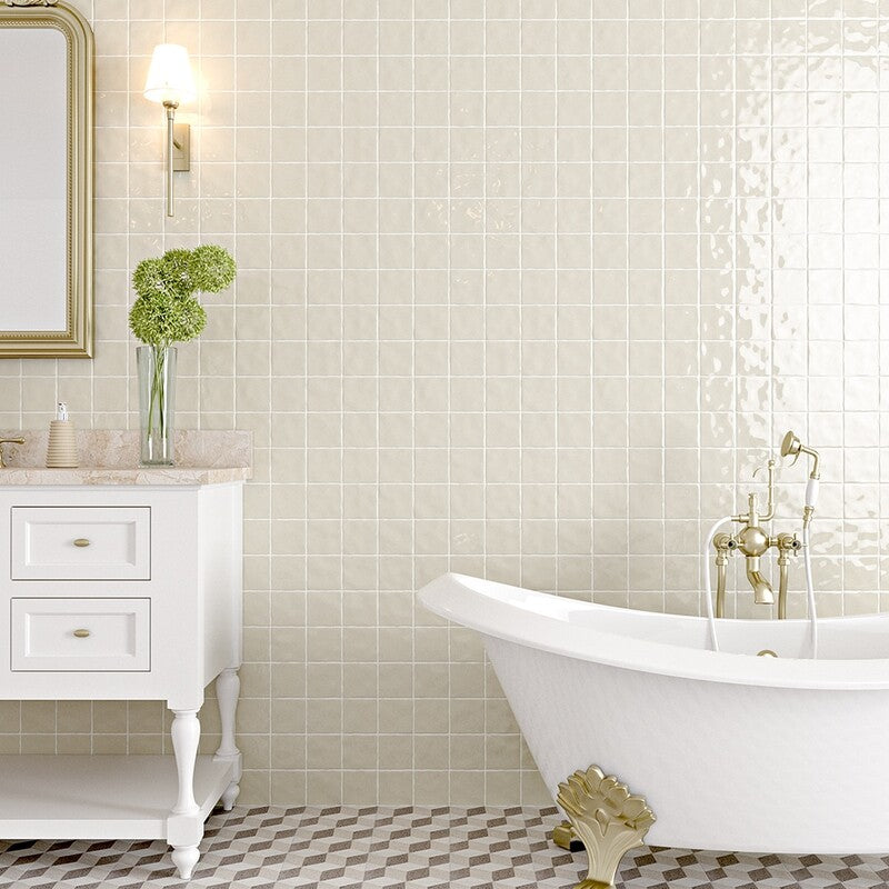 KASBAH: Butter Square Field Tile (glossy | 4"x4"x3/8")