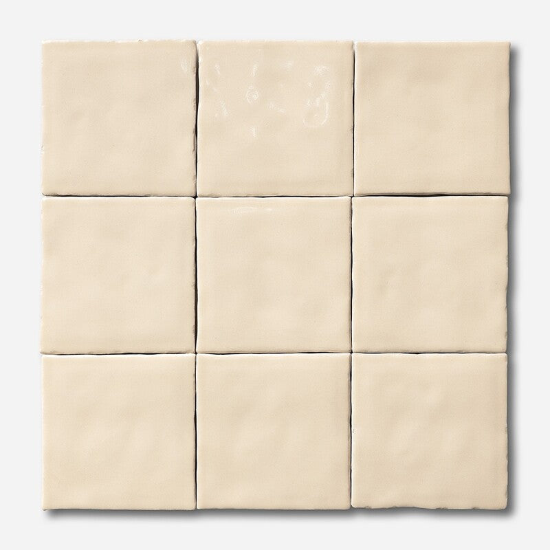 KASBAH: Sand Square Field Tile (glossy | 4"x4"x3/8" | straight cut)