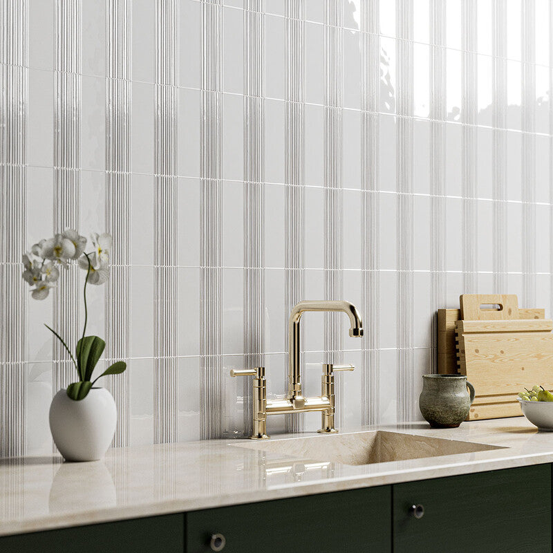 FORTE BRICK STUDIO: Royal White Rectangle Field Tile (glossy | 2"x7"x1/4" | straight cut)