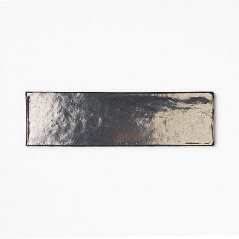 FORTE BRICK STUDIO: Gun Metal Rectangle Field Tile (glossy | 2"x7"x1/4" | straight cut)