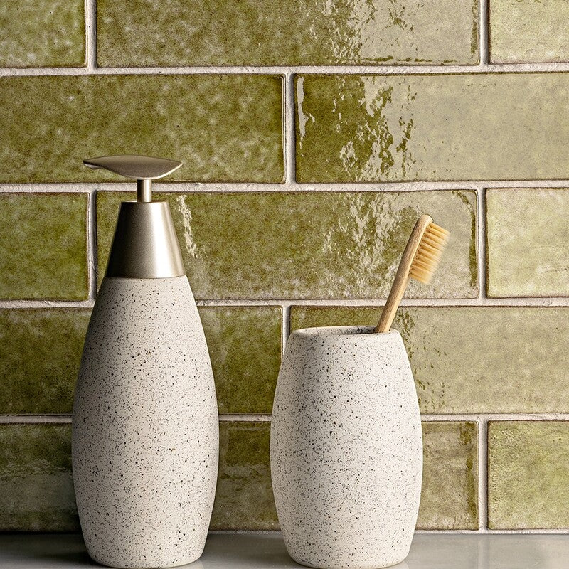 FORTE BRICK STUDIO: Seaweed Rectangle Field Tile (glossy | 2"x7"x1/4" | straight cut)