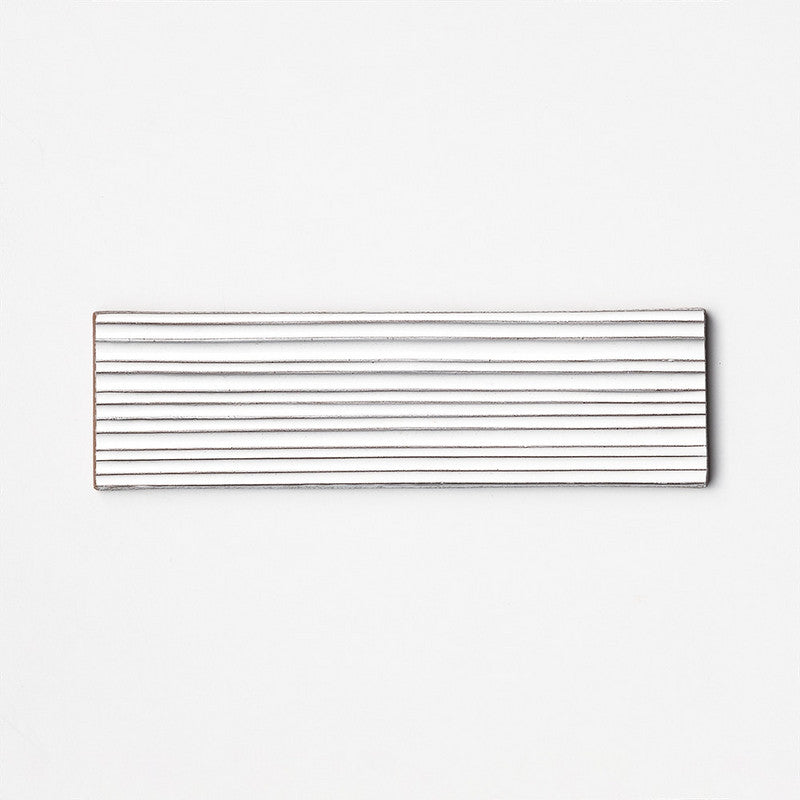 FORTE BRICK STUDIO: Royal White Legato Field Deco Tile (glossy | 2"x7"x1/4" | straight cut)