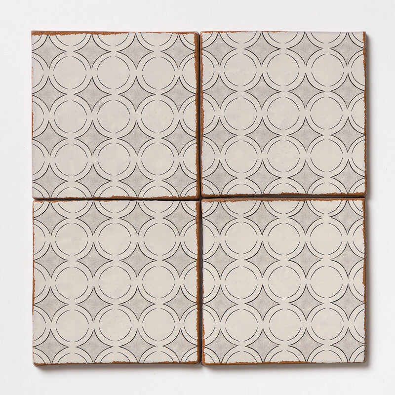 SEINE: Camille Glazed Terracotta Field Deco Tile (6"x6"x3/8" | matte)