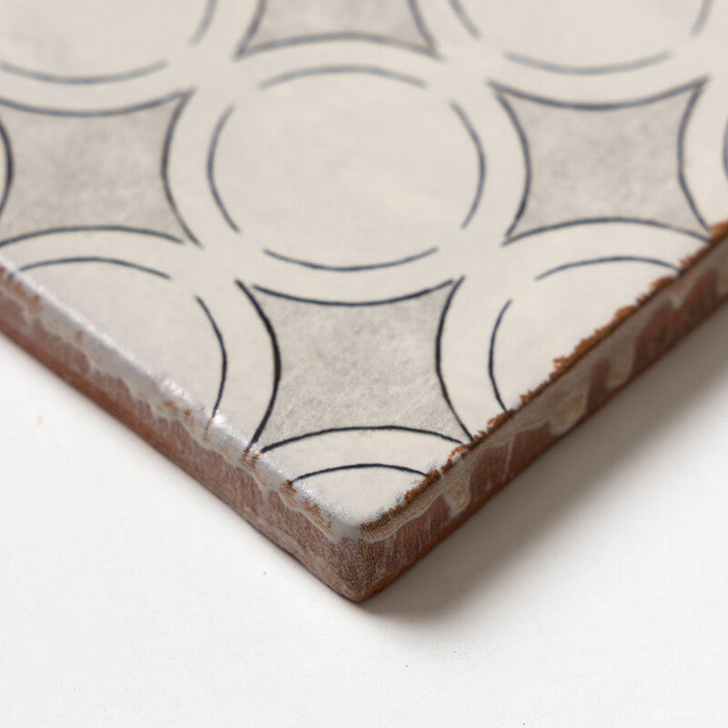 SEINE: Camille Glazed Terracotta Field Deco Tile (6"x6"x3/8" | matte)