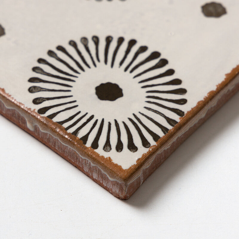 SEINE: Cercle Glazed Terracotta Field Deco Tile (6"x6"x3/8" | matte)