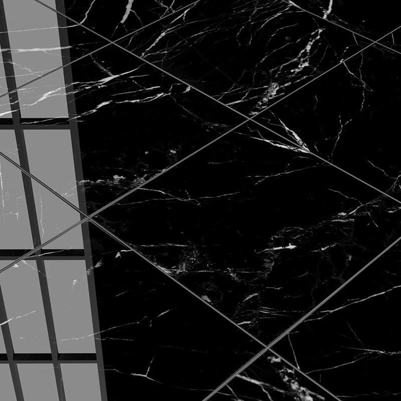 CHINA BLACK : Square Field Tile (polished | 18"x18"x1/2" | straight cut)