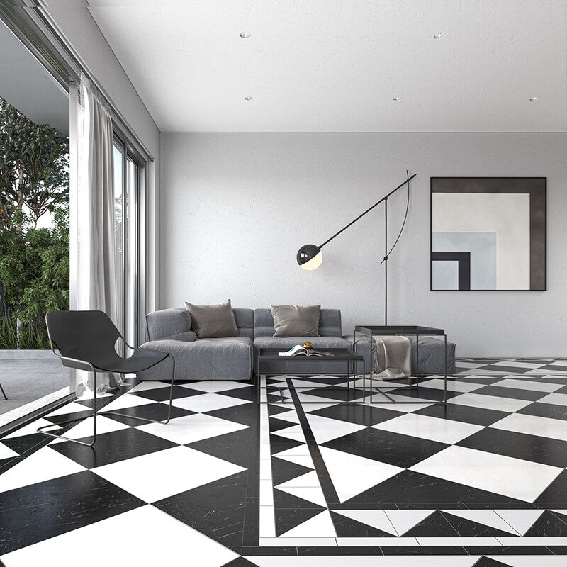 CHINA BLACK : Square Field Tile (polished | 18"x18"x1/2" | straight cut)