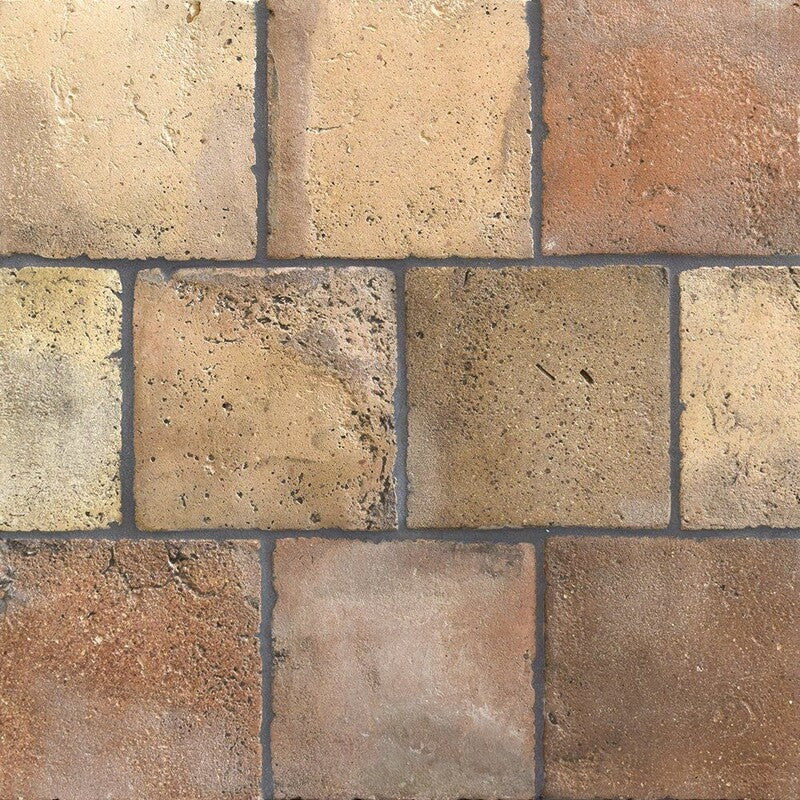 RECLAIMED: Red Square Field Tile (natural | 6"x6"x3/4" | beveled)