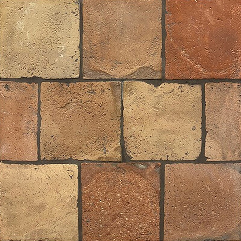 RECLAIMED: Red Square Field Tile (natural | 6"x6"x3/4" | beveled)