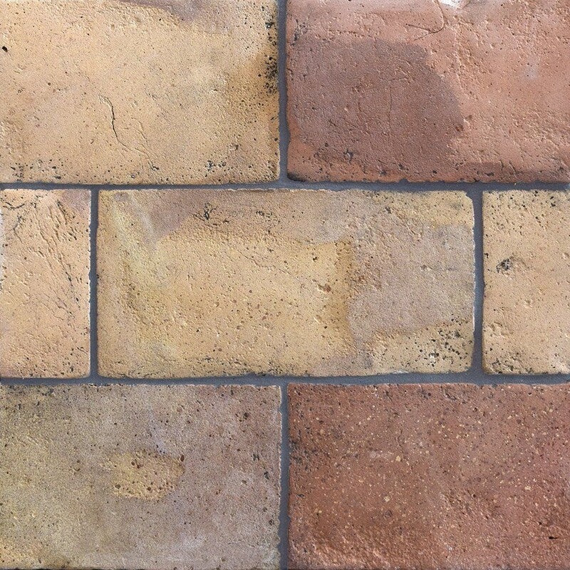 RECLAIMED: Red Rectangle Field Tile (natural | 6"x12"x3/4" | beveled)