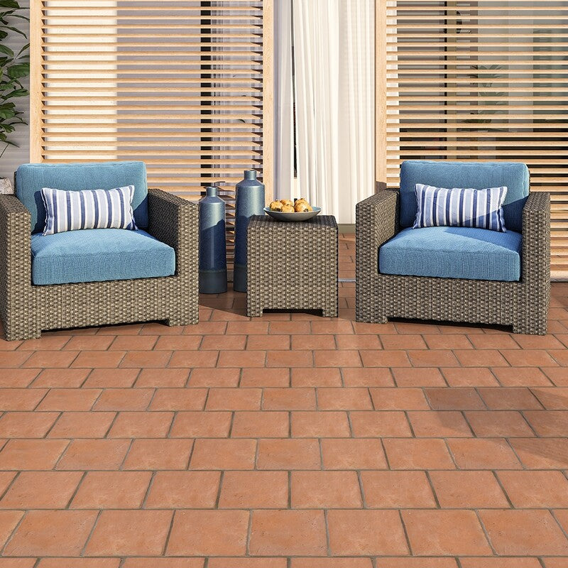 COTTO MED: Red Square Natural Terracotta Field Tile (8"x8"x3/4" | matte)