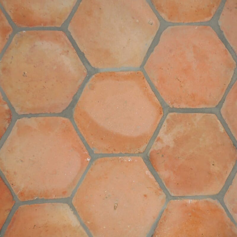 COTTO MED: Red Hexagon Natural Terracotta Field Tile (6"x6"x3/4" | matte)