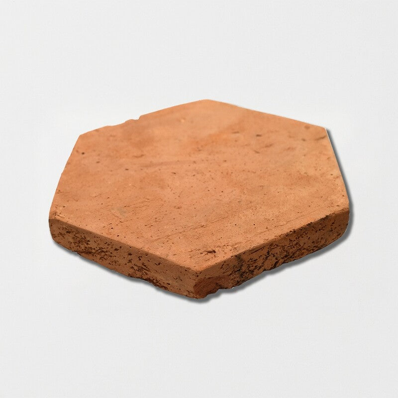 COTTO MED: Red Hexagon Natural Terracotta Field Tile (6"x6"x3/4" | matte)