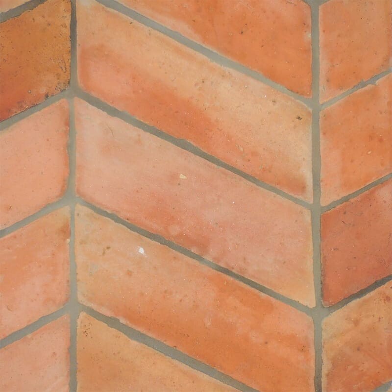 COTTO MED: Red Chevron Natural Terracotta Field Tile (4"x12"x3/4" | matte)