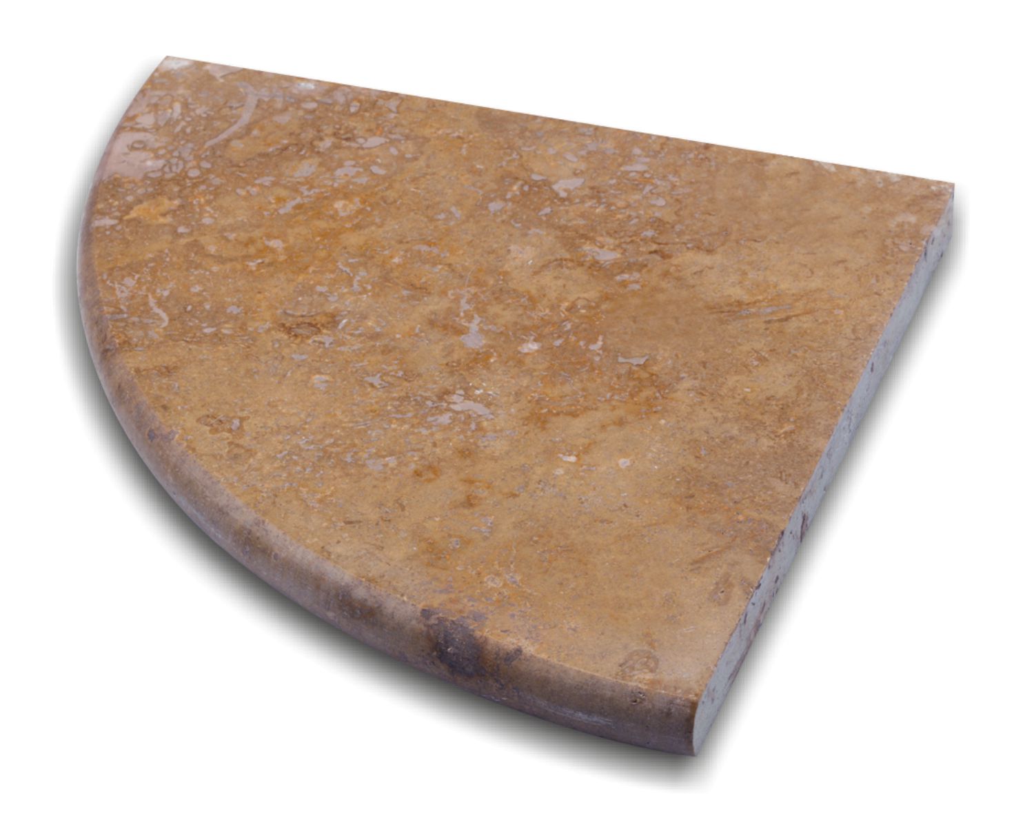 NOCHE: Travertine Corner Shelve Tile Accessory (9"x3/4" | filled, honed | rounded)
