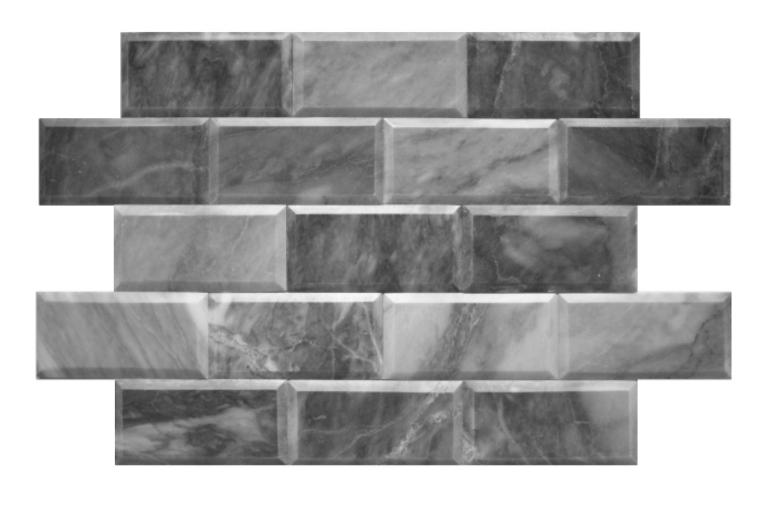 BARDIGLIO: Marble Rectangle Field Tile (3"x6"x3/8" | polished | deep bevel)