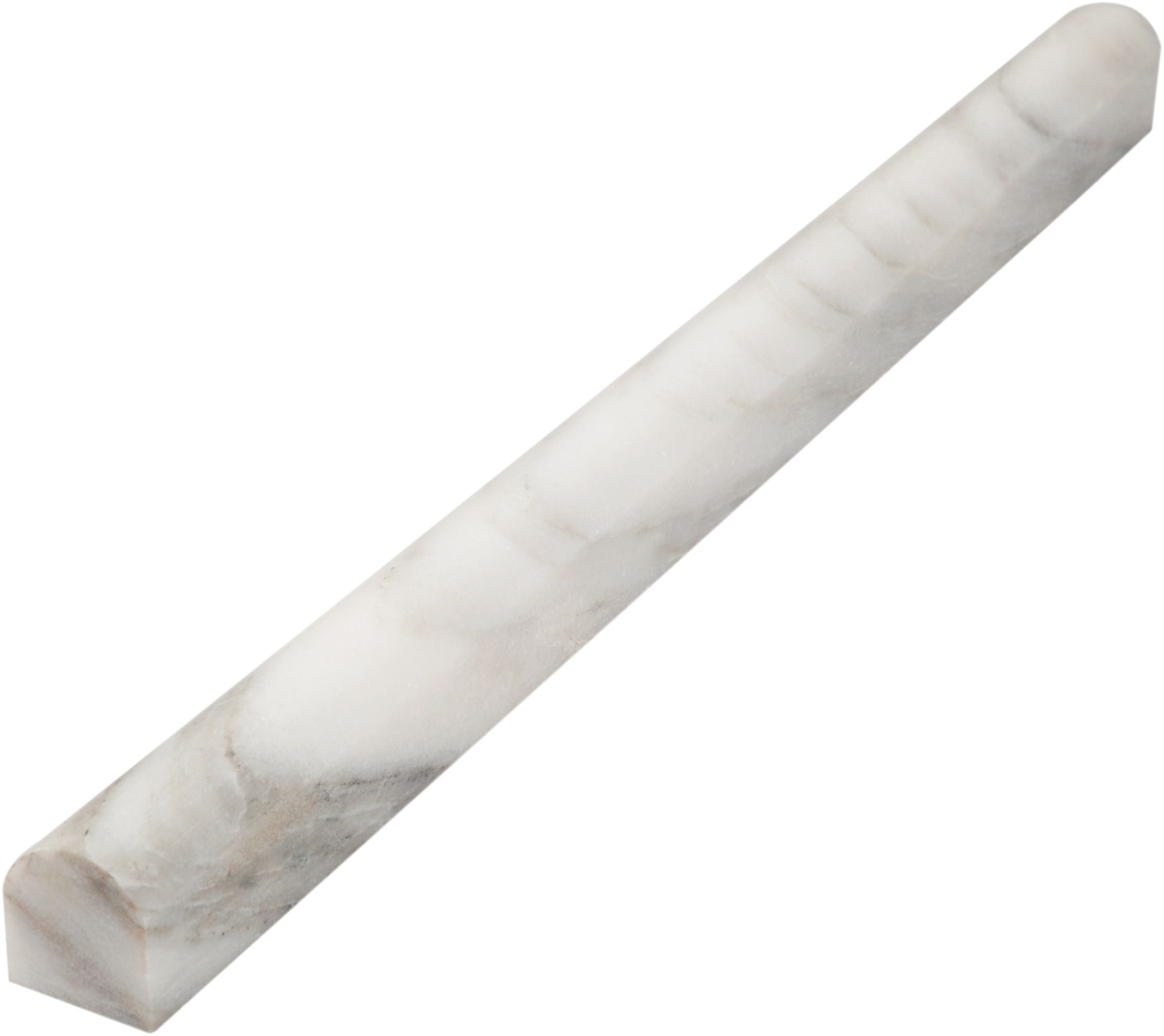 CALACATTA OLIVE: Marble Pencil Tile Accessory (3/4"x12"x5/8" | polished | bullnosed)