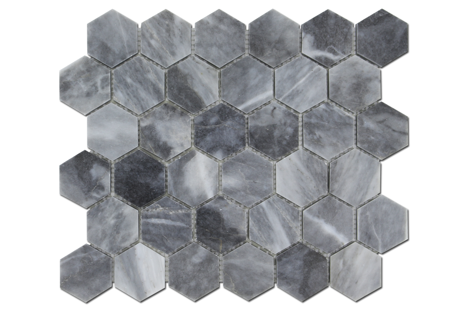 BARDIGLIO: Marble 2" Honeycomb Mosaic (12"x12"x3/8" | polished)