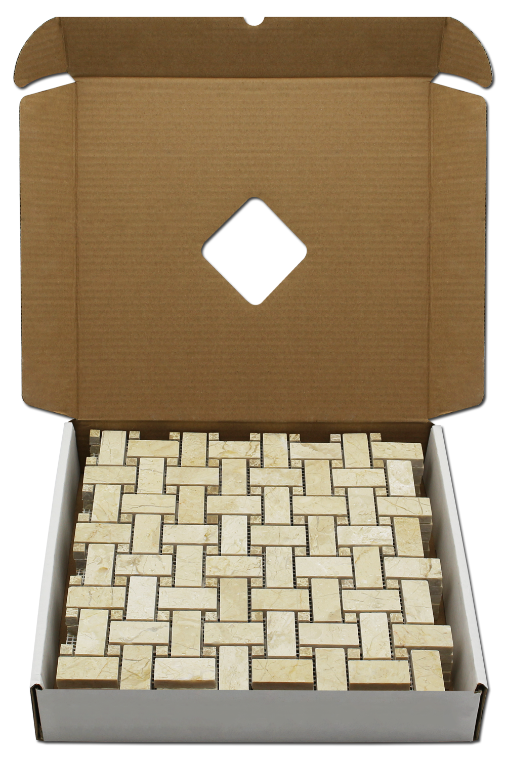 CREMA NOUVA: Emperador Marble Basketweave Mosaic (12"x12"x3/8" | polished)