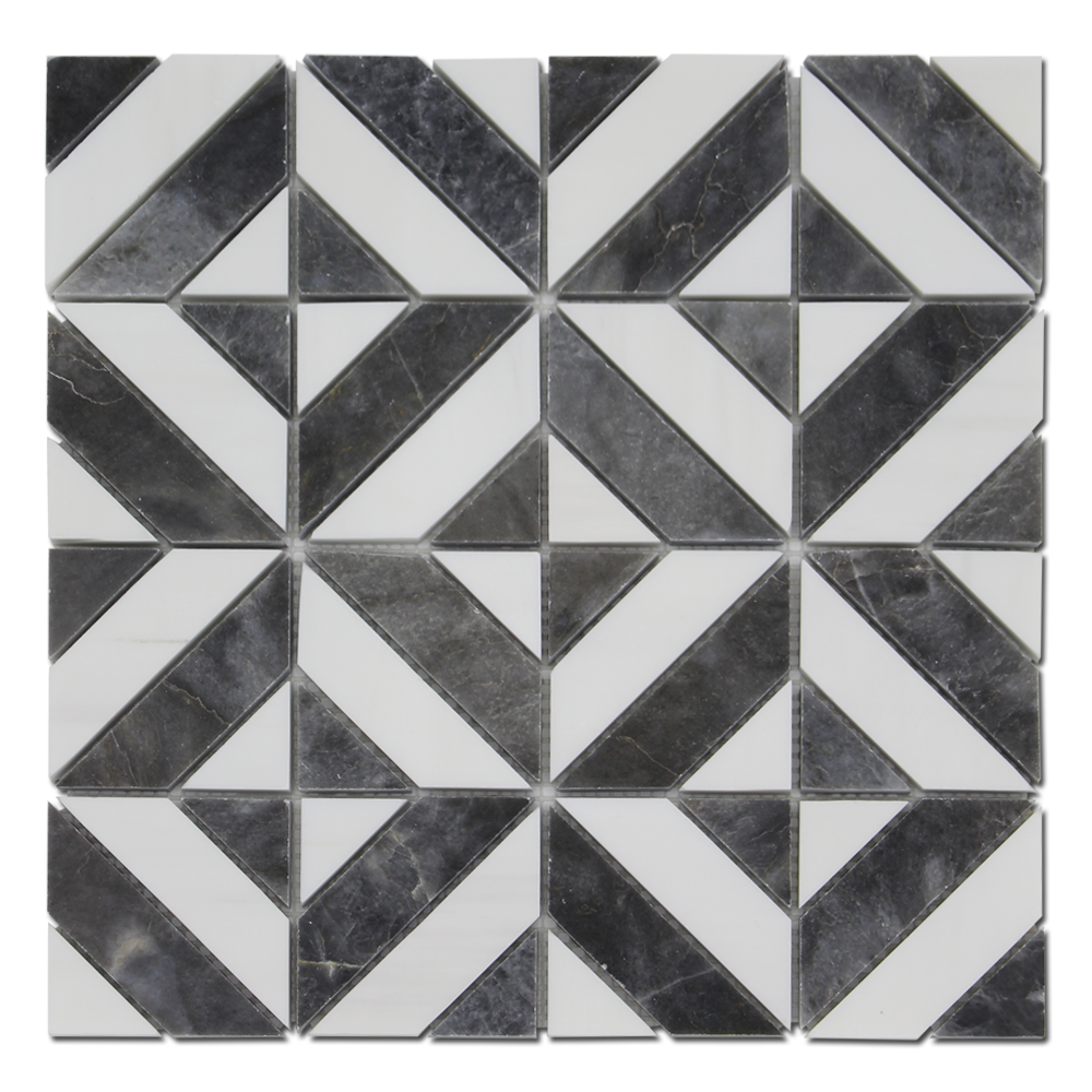 BIANCO VENATO: Bardiglio Dolomite Matrix Mosaic (12"x12"x3/8" | polished)