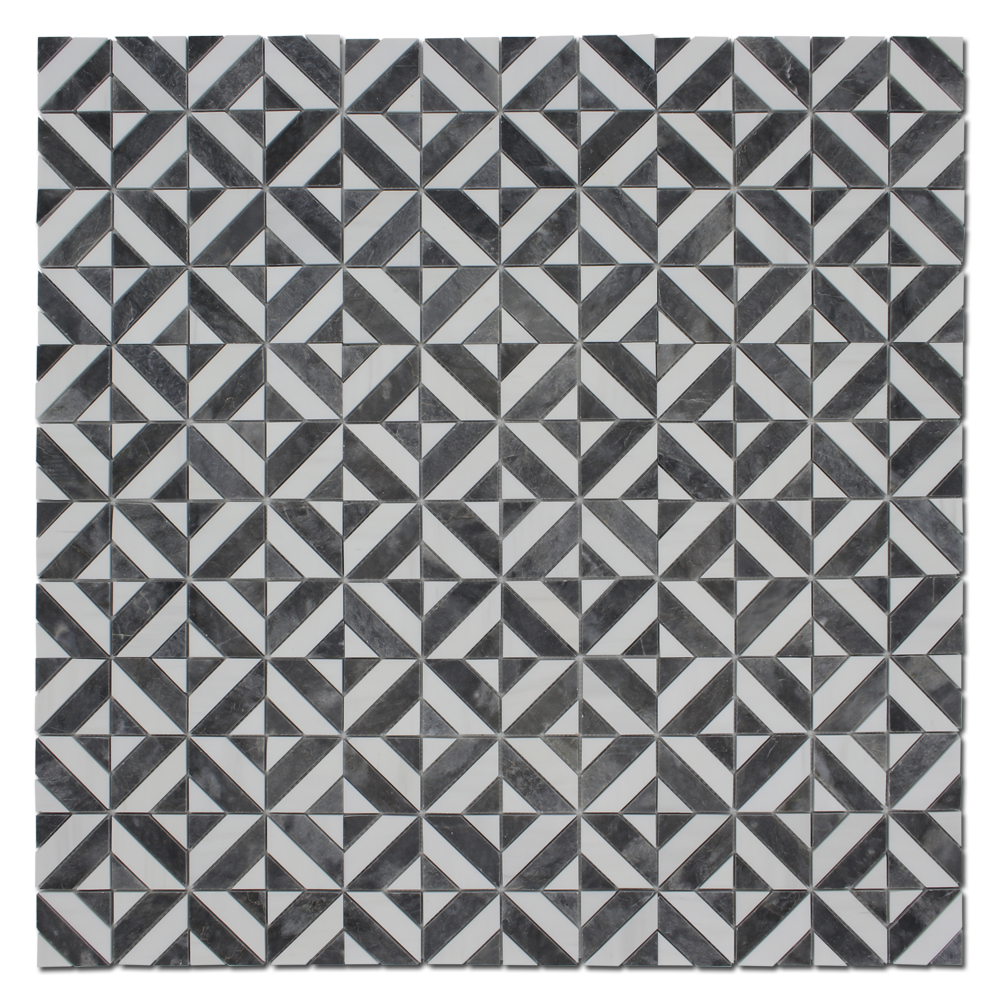 BIANCO VENATO: Bardiglio Dolomite Matrix Mosaic (12"x12"x3/8" | polished)
