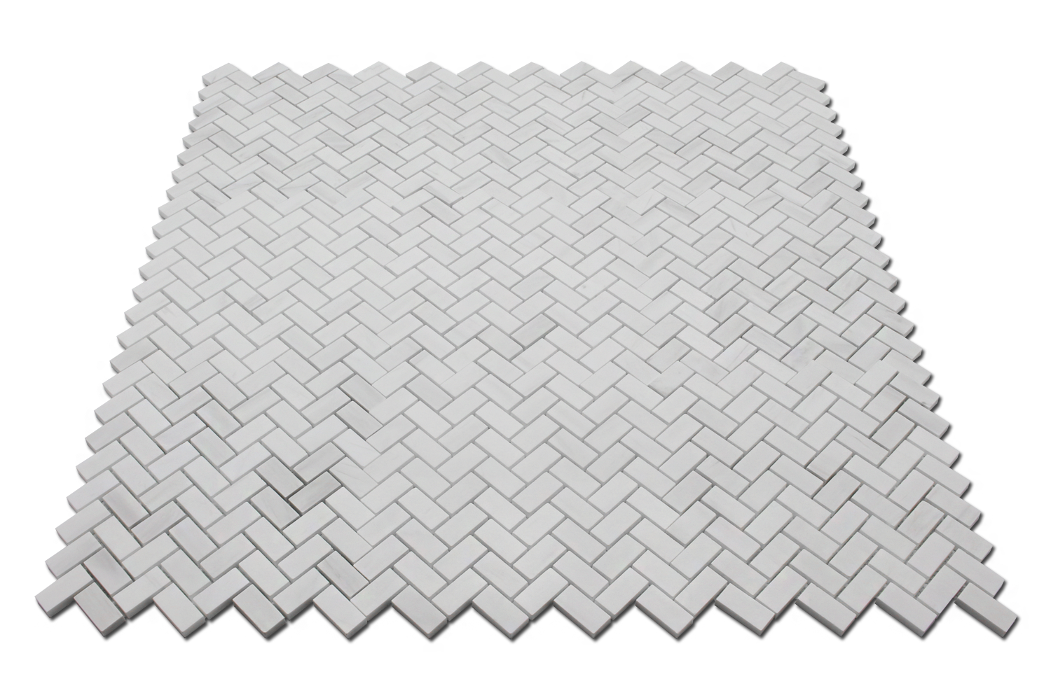BIANCO VENATO: Dolomite 1"X2" Herringbone Mosaic (12"x12"x3/8" | polished)