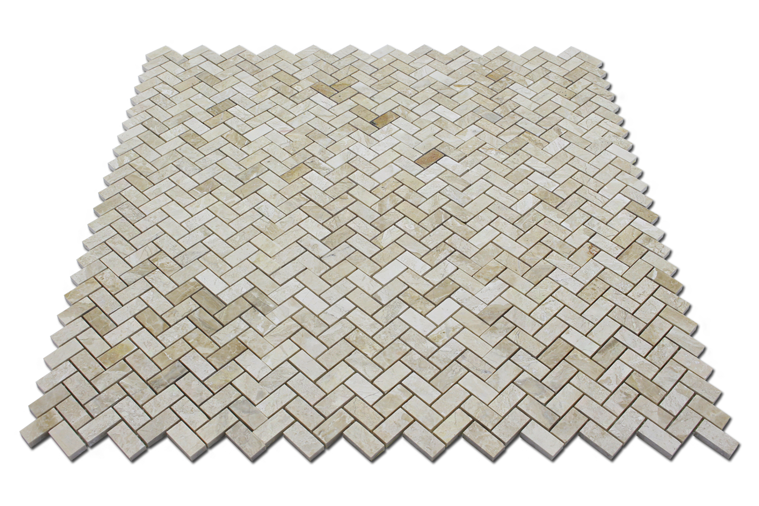 KARYA ROYAL: Marble 1"X2" Herringbone Mosaic (12"x12"x3/8" | polished)