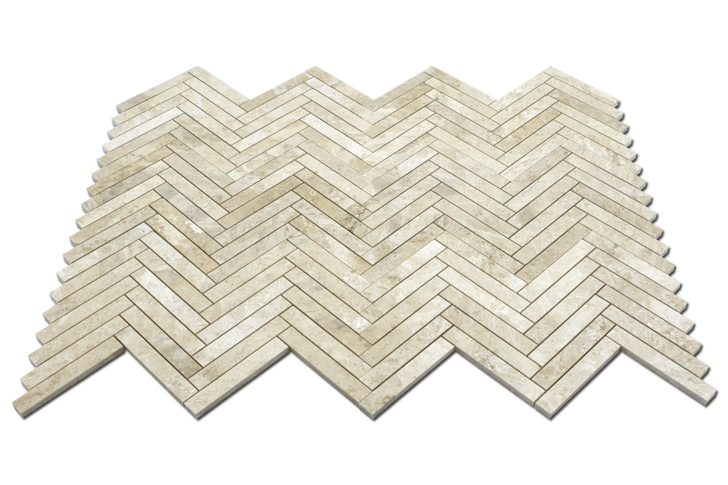 KARYA ROYAL: Marble 1"X6" Herringbone Mosaic (12"x12"x3/8" | honed)