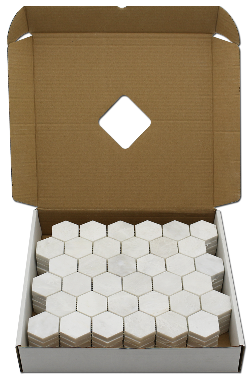 ICEBERG: Marble 2" Honeycomb Mosaic (12"x12"x3/8" | honed)