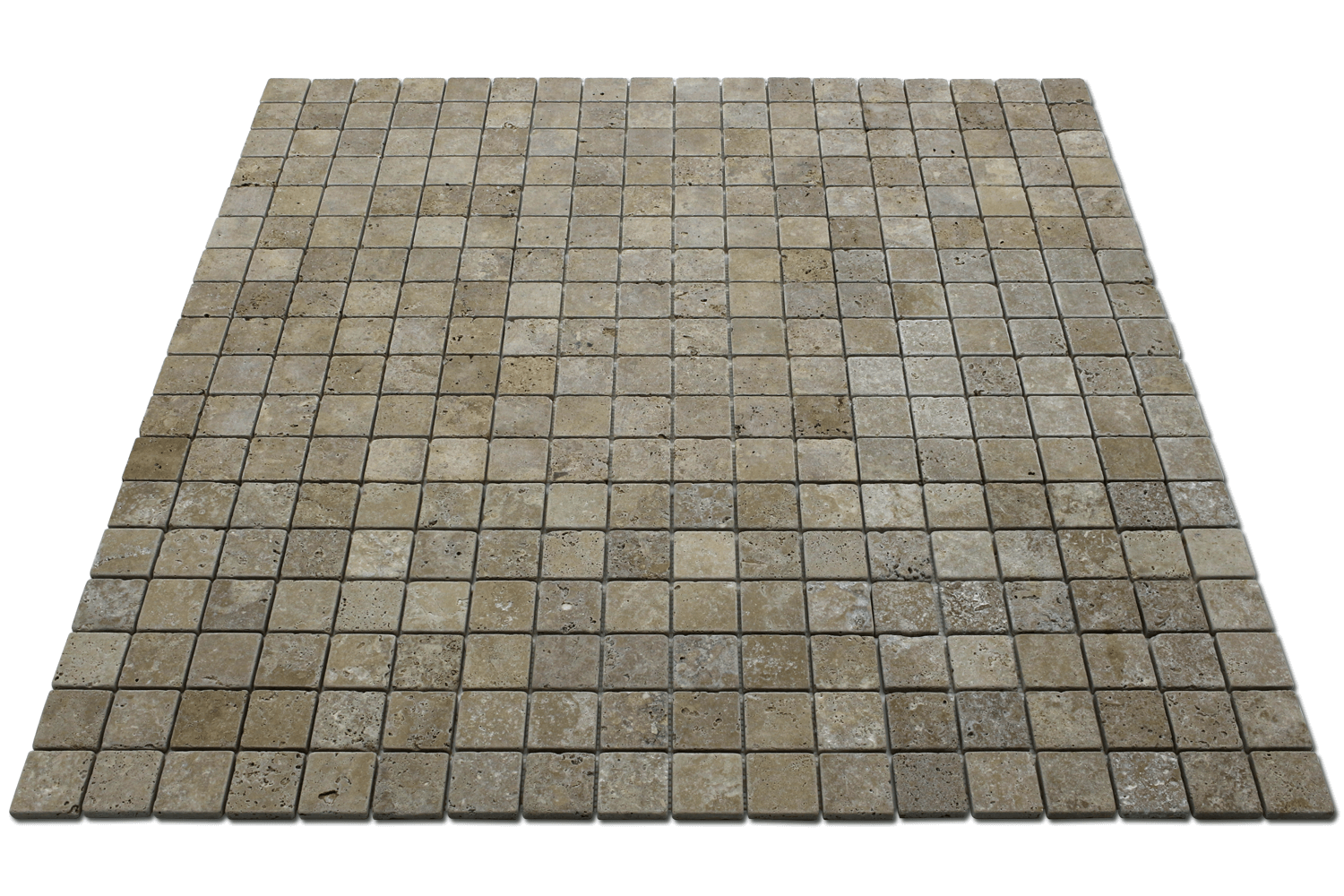 NOCHE: Travertine 2"X2" Straight Stack Mosaic (12"x12"x3/8" | tumbled)