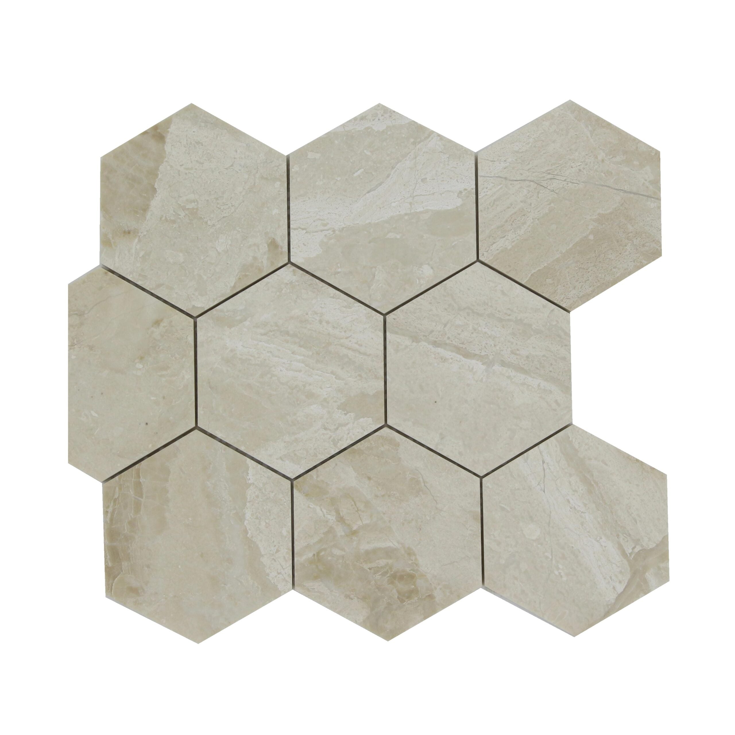 KARYA ROYAL: Marble 4" Honeycomb Mosaic (11 9/16"x14"x3/8" | honed)